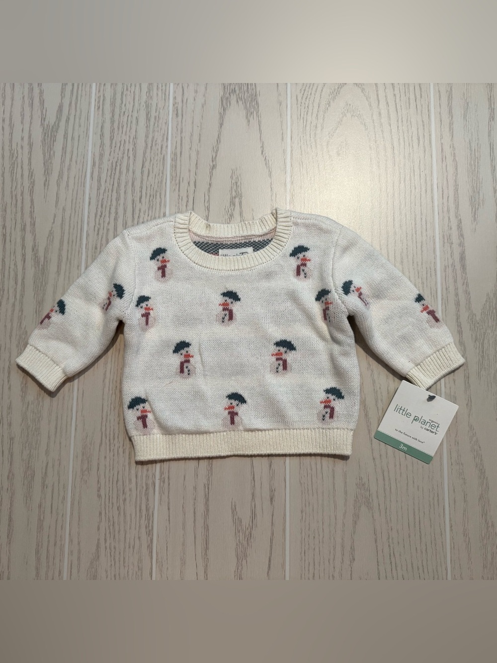 Little Planet‎ by Carter’s Baby 3M Organic Cotton Snowman Sweater Pants Set NWT - Picture 2 of 10